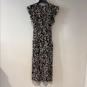 Sienna Sky Floral Black and Cream Dress